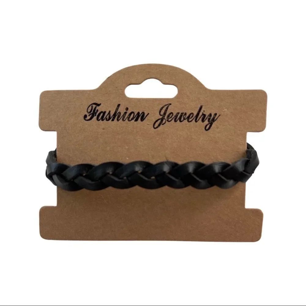 Leather Twist Braided Adjustable Leather Bracelet • NWT